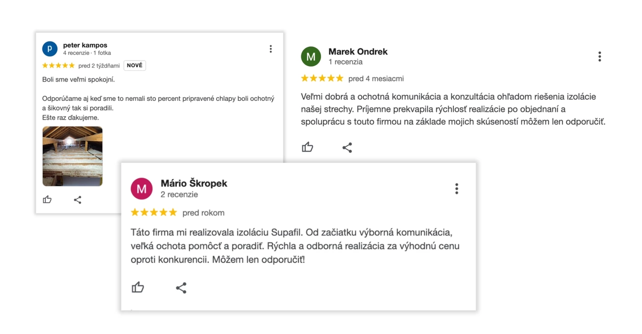 recenzie od zákazníkov z Google | BigMat Dachteam a Sumegastav