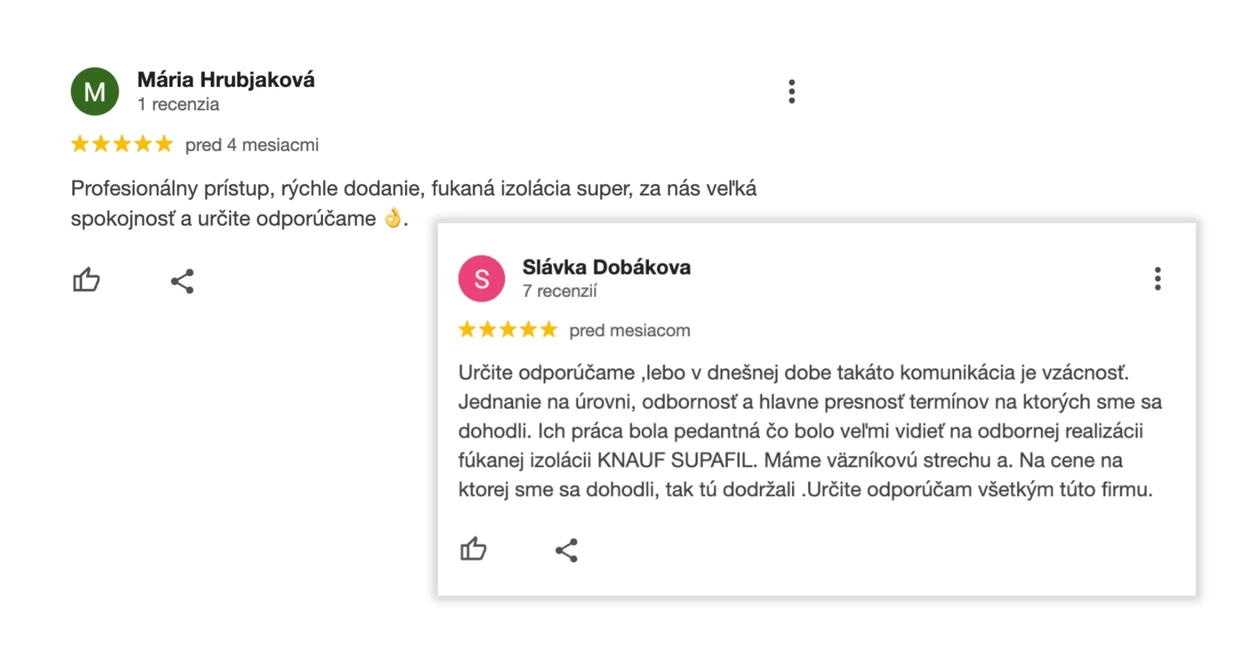 recenzie od zákazníkov z Google | BigMat Dachteam a Sumegastav